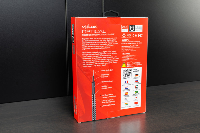 Velox Optical Toslink Audio Cable